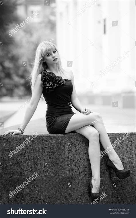 Sexy Blonde Long Hair Slim Figure Stock Photo Shutterstock