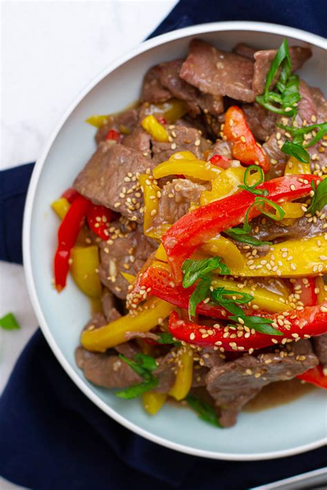 Pepper Steak Stir Fry - Plates by Nat