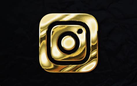 A Gold Instagram Logo On A Black Background Photo Free 3d Icon Image On Unsplash