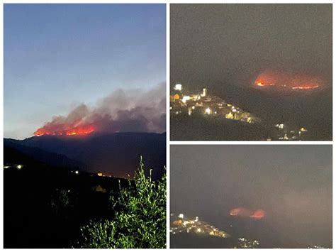 Continuano A Bruciare I Boschi Sopra Badalucco Sul Posto Vigili Del