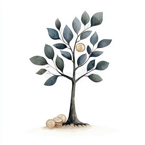 creative illustration   tree growing coins symbolizing prosperity