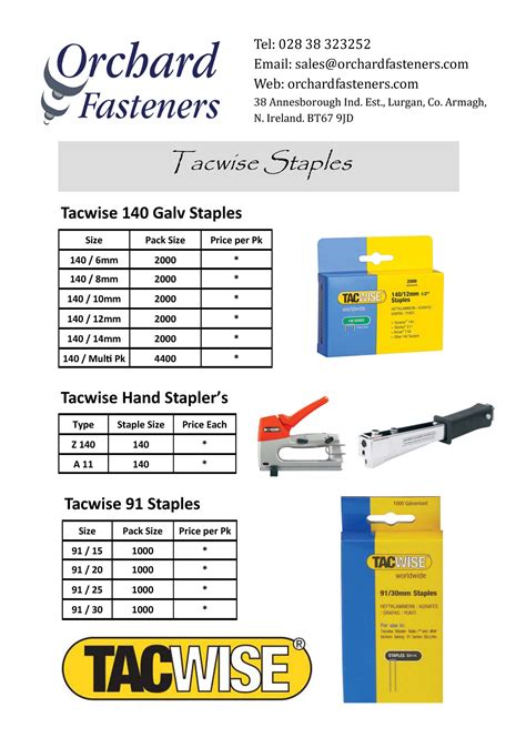 Tacwise Staples 91 Galv Orchard Fasteners