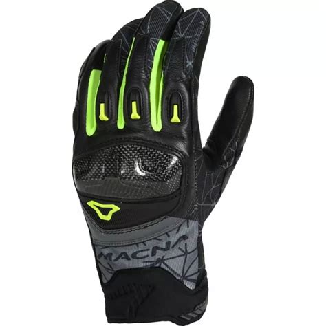 Gants Macna Rocco Noir Jaune Gants Moto Racing