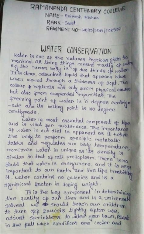 Water Conservation India Ncc