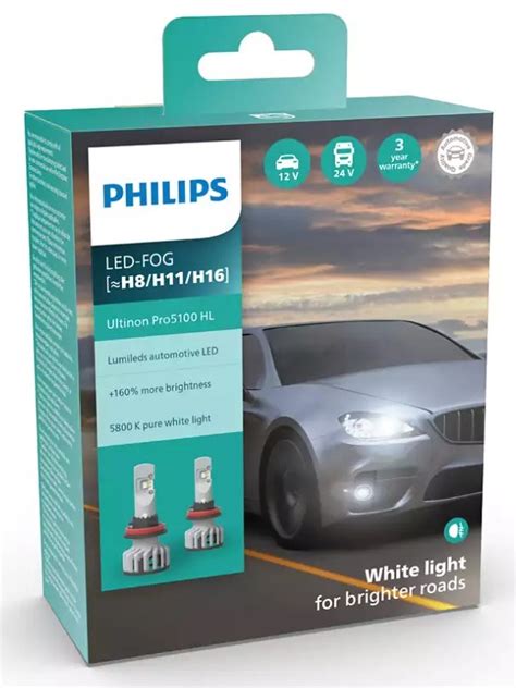 Philips Ultinon Pro5100 H8 H11 H16 LED pærer