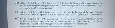 Solved Q 1 Let P0 −1 2 3 U 4 5 6 And V 7 8 9 Let π