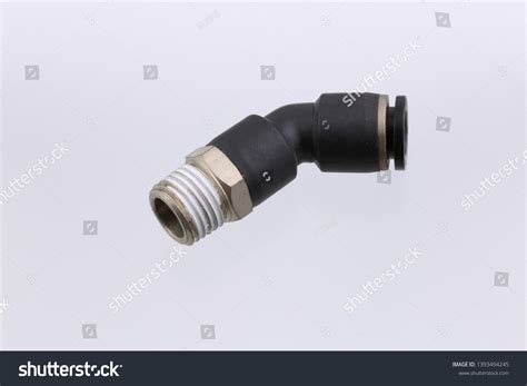 45degree Elbowquick Fitting Joint Pneumatic Pipingisolated Stock Photo