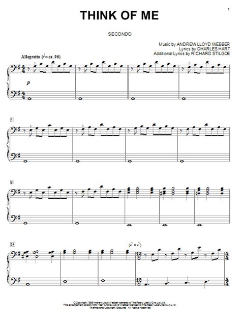 Think Of Me | Sheet Music Direct