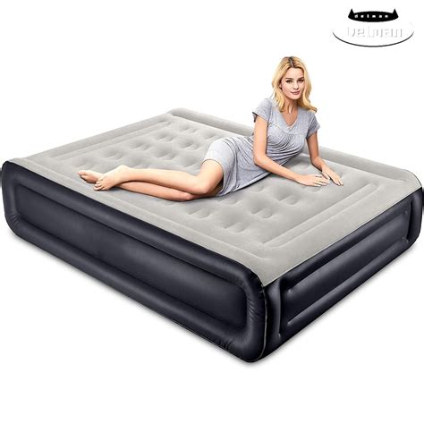 Queen Air Mattress with Built-in Pump Raised Inflatable Air Bed ...