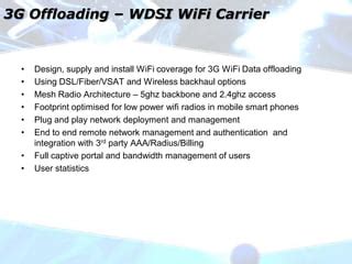 Wdsi 3G Wi Fi Data Offloading Dashboard Features PPT