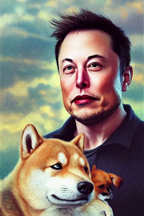 Photorealistic Portrait Photograph Of Elon Musk With A Stable