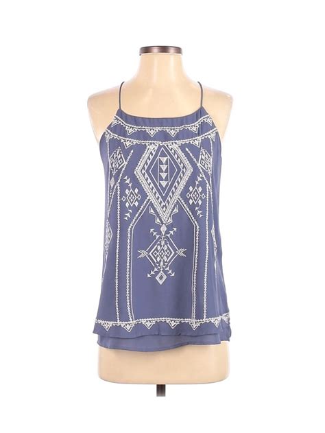 Assorted Brands 100 Polyester Blue Purple Sleeveless Blouse Size S