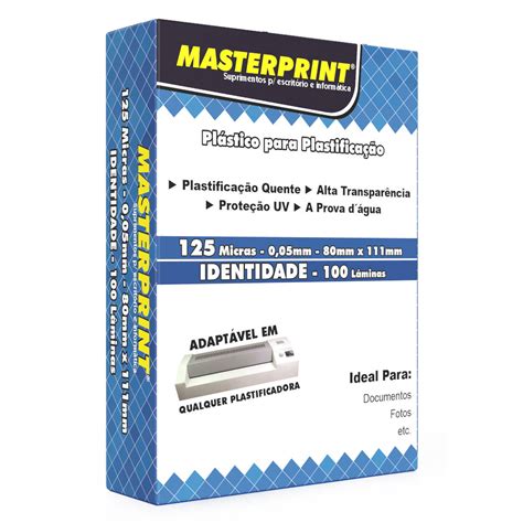 Plástico para Plastificação RG 0 05mm Masterprint 100 Lâminas Mundoware