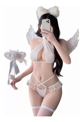 Baby Doll Conjunto De Bikini De Encaje Con Ángel Cosplay Meses sin interés
