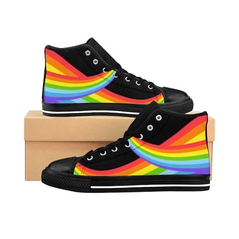 Mens Rainbow Shoes LGBTQ Gay Pride Sneakers Clothing Outfit Etsy