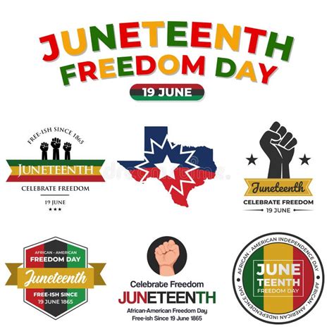 Set Of Juneteenth Design Juneteenth Day Celebration Freedom