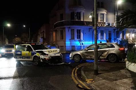 Four people injured after police car crash in Eastbourne - SussexLive