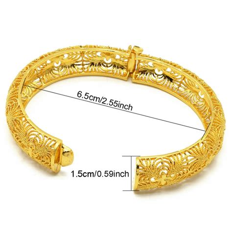 B 03 24k Gold Plated Bracelets Women Wedding Sand Gold Bracelet