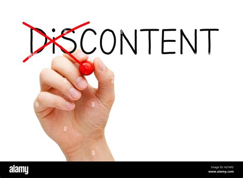 Hand Turning The Word Discontent Into Content With Red Marker Isolated