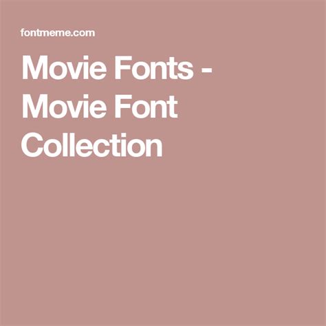 Movie Fonts - Movie Font Collection | Fonts, Collection, Movies