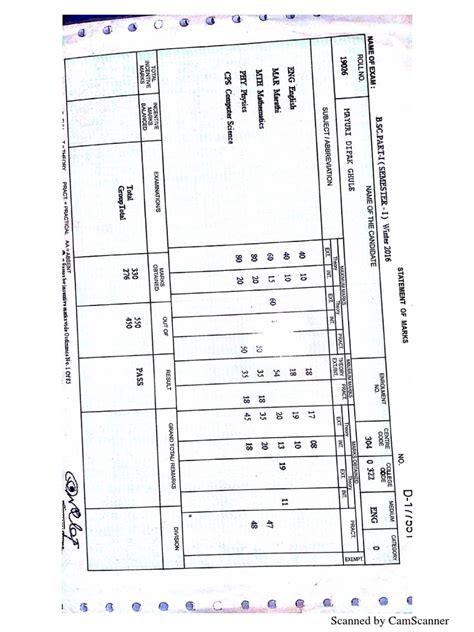 Bsc Marksheet Pdf