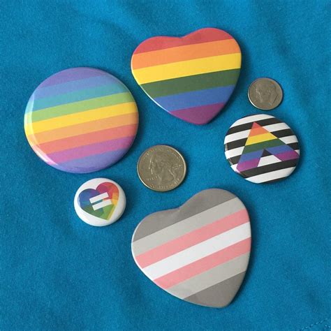 Lgbtq Pride Flag Pin Badges Pinback Buttons 1 Pin Etsy