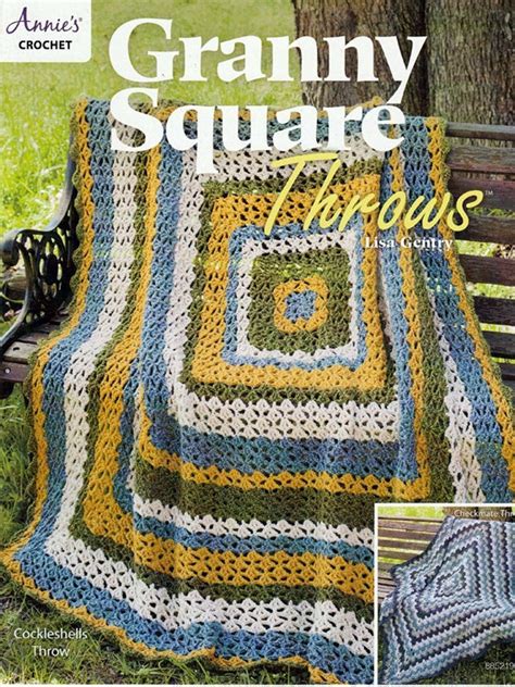 Granny Square Throws Crochet Pattern Book Annies Attic 885219 Etsy