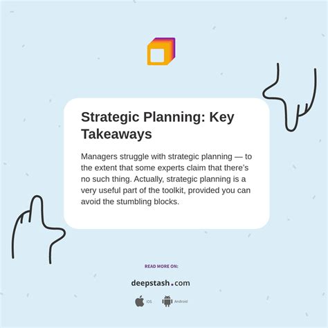 Strategic Planning Key Takeaways Deepstash