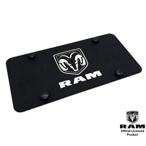 Au Tomotive Gold Rugged Black Stainless Laser Etched Dodge Ram License