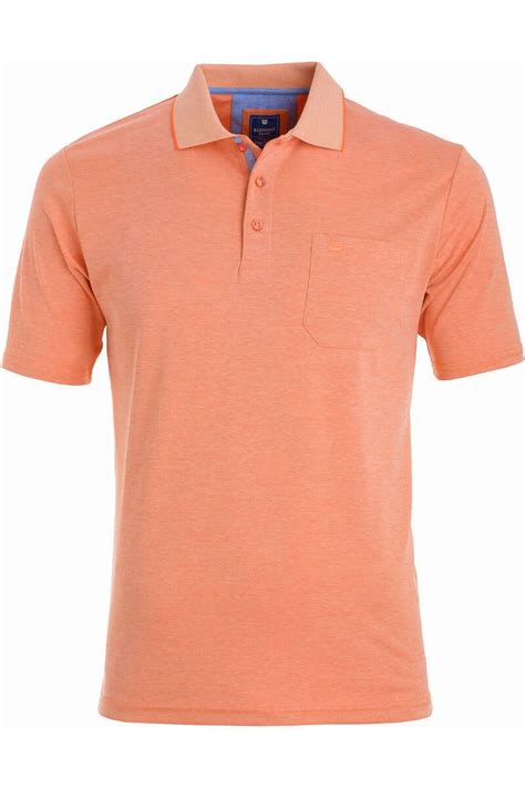 Redmond Casual Regular Fit Poloshirt Orange Einfarbig Businesshemden