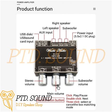 Mua Mạch khuếch đại bluetooth 5 0 ZK LT22 2 1 15w 2 30w Chế loa di