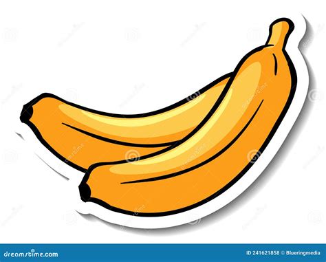 Pegatina De Dibujos Animados De Bananas Sobre Fondo Blanco Ilustraci N