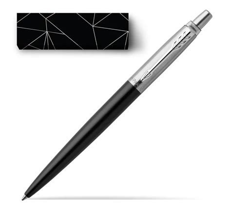 Parker Jotter Bond Street Black Chrome Colour Trim Ballpoint Pen In