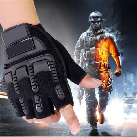 Men Biking Combat Half Finger Anti Slip Tactical Gloves Outdoor Sport