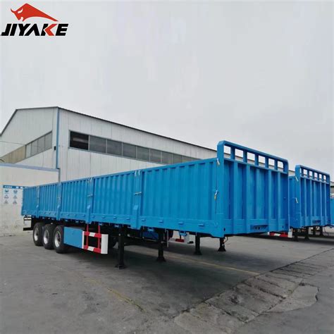 Steel Cargo Trucks Drags Semi Tailer 3 Axle 60t Wall Panels Aluminum