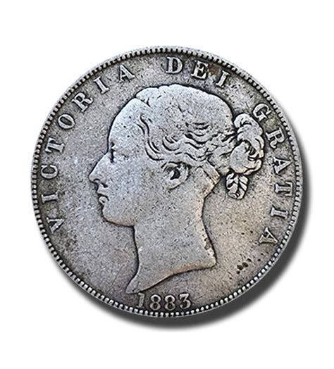 1883 British Silver Half Crown 2 Shillings 6 Pence Queen Victoria Coin