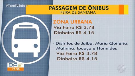 Valor da passagem de ônibus do transporte público de Feira de Santana é