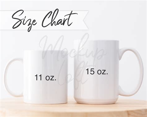 Mug Size Chart 11 Oz And 15 Oz Mug Size Chart Mug Measurements Ceramic