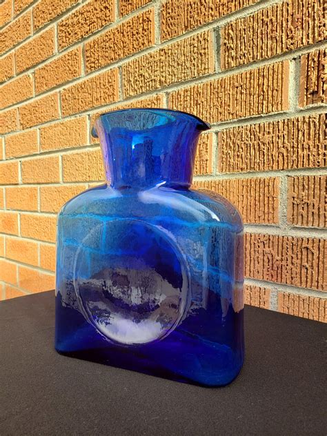 Blenko Cobalt Blue Water Bottle For Sale At 1stdibs Blanco Vase