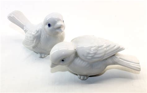 White Ceramic Bird Figurines by HobartCollectables on Etsy