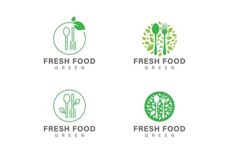 Fresh food or green food logo collection 10554223 Vector Art at Vecteezy