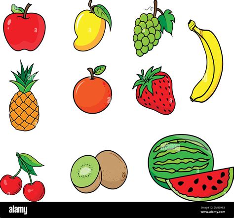 Pack De Iconos De Frutas Iconos De Frutas Fijados Ilustraci N