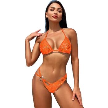 New Triangle Bikini Sexy Split Swimsuit Buy Custom Rendered Color Bikini Piece Set Triangle