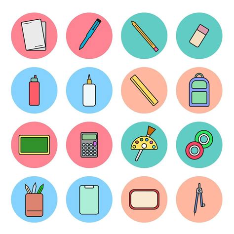 vector school icons set 4570056 Vector Art at Vecteezy