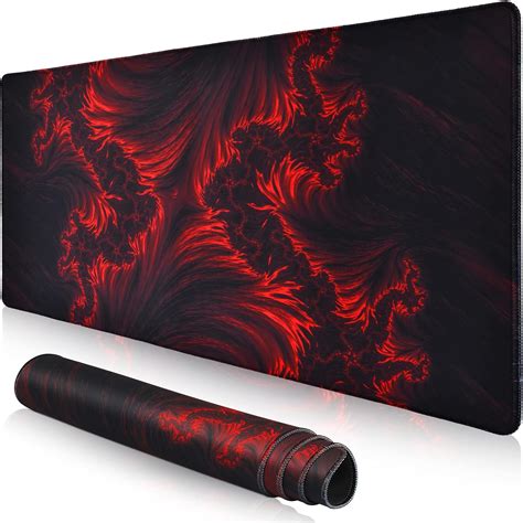 veecom Gaming Mauspad, Rot Mousepad XXL 800 x 400mm, rutschfest Großes