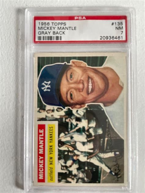 1956 Topps Gray Back 135 Mickey Mantle PSA 7 EBay