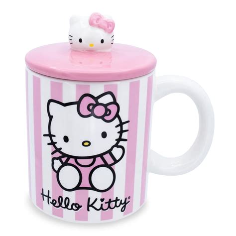 Hello Kitty 18oz Ceramic Mug With Sculpted Lid Free Shipping