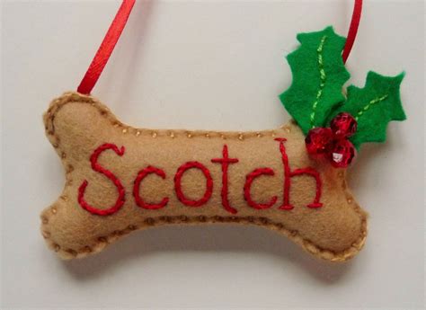 Personalized Dog Bone Felt Ornament Christmas Ornament Etsy