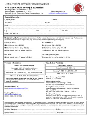 Fillable Online Application And Contract For Registrant List Fax Email