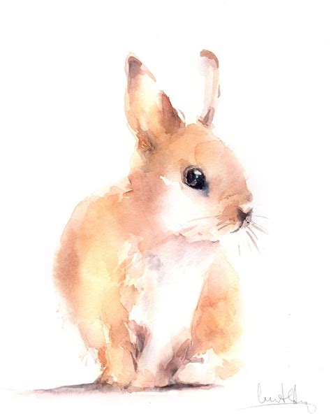 Original Watercolor Painting Of Bunny Rabbit Watercolour Art Painting